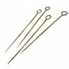 A set of nickel plated steel upholstery skewers, also known as 'upholsterers pins' or 'Lay Pins', used for holding upholstery fabric.